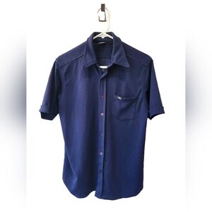 Men's Navy Blue Short Sleeve Button Up Shirt Mossimo Size Small